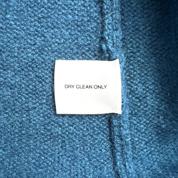 White + Warren Blue Cashmere Open-front Waterfall Long Sleeve Sweater Cardigan M - Picture 7 of 8